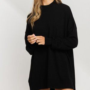 Laurie Oversized Tunic Top-Black